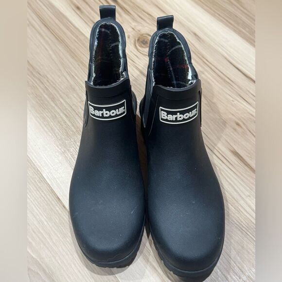 Barbour Wilton Padded Insole Rain Boots Black Women’s 5 - Picture 1 of 7